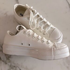 Platform leather converse